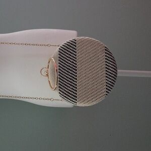Alessia Round Shoulder, Crossbody, Wristlet Tan and Black Woven Bag